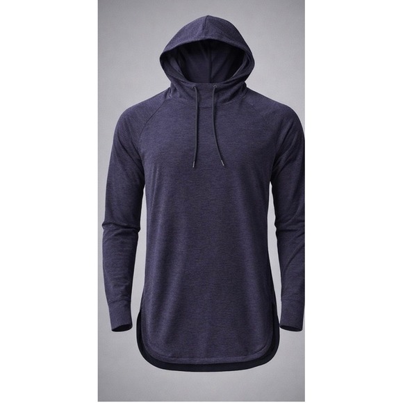 Serene Tangerine Tops - 🍁Serene Tangerine Purple Heathered Long Sleeve Hoodie Thumbhole High-Low Hem Sm‎